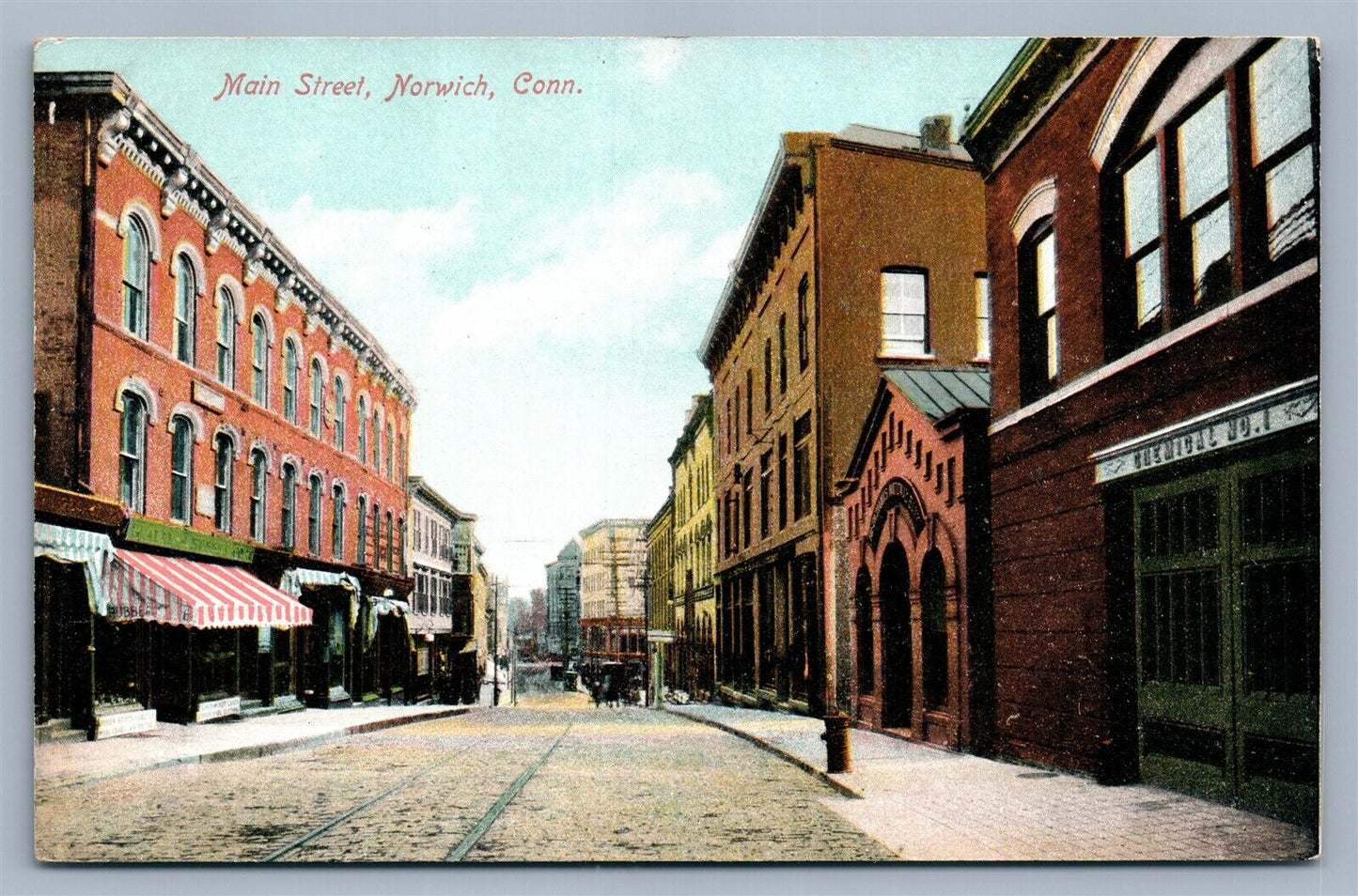 NORWICH CT MAIN STREET ANTIQUE POSTCARD