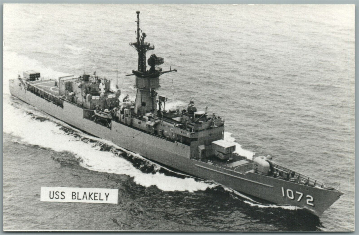 MILITARY SHIP USS BLAKLEY VINTAGE REAL PHOTO POSTCARD RPPC