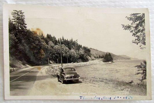 1951 RPPC HIGHWAY ALONG HOOD CANAL WASHINGTON REAL PHOTO POSTCARD