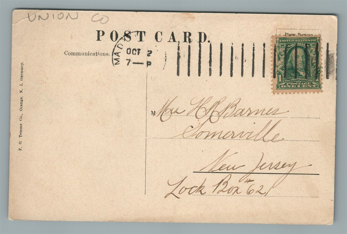 CONVENT NJ ST. ELIZABETH ACADEMY ANTIQUE POSTCARD