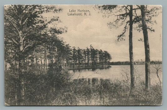 LAKEHURST NJ LAKE HORICON ANTIQUE POSTCARD