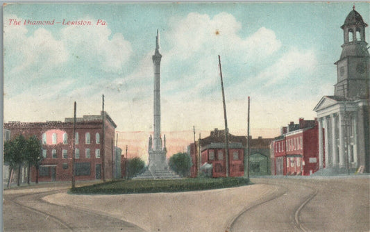 LEWISTON PA THE DIAMOND ANTIQUE POSTCARD