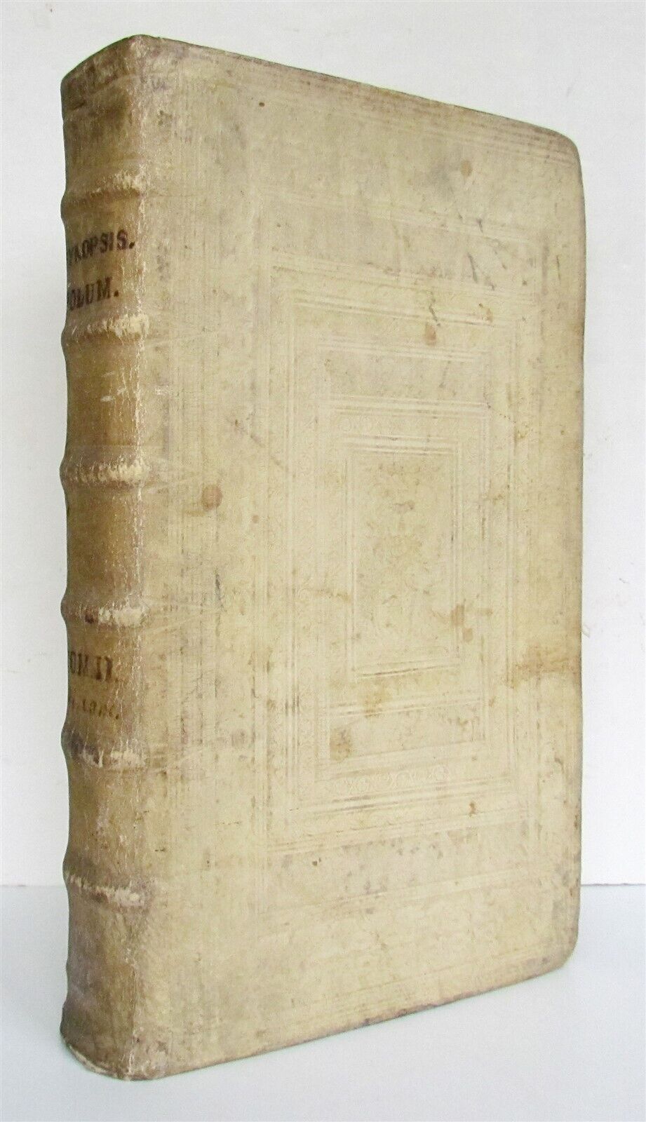 1678 BIBLE COMMENTARY by MATHEO POLO antique PIGSKIN BOUND MASSIVE FOLIO v. II