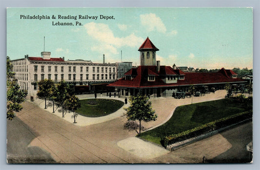 LEBANON PA RAILROAD STATION RAILWAY DEPOT ANTIQUE POSTCARD