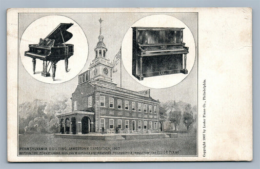 PHILADELPHIA PA LESTER PIANO CO ADVERTISING ANTIQUE POSTCARD PENNSYLVANIA BLDG
