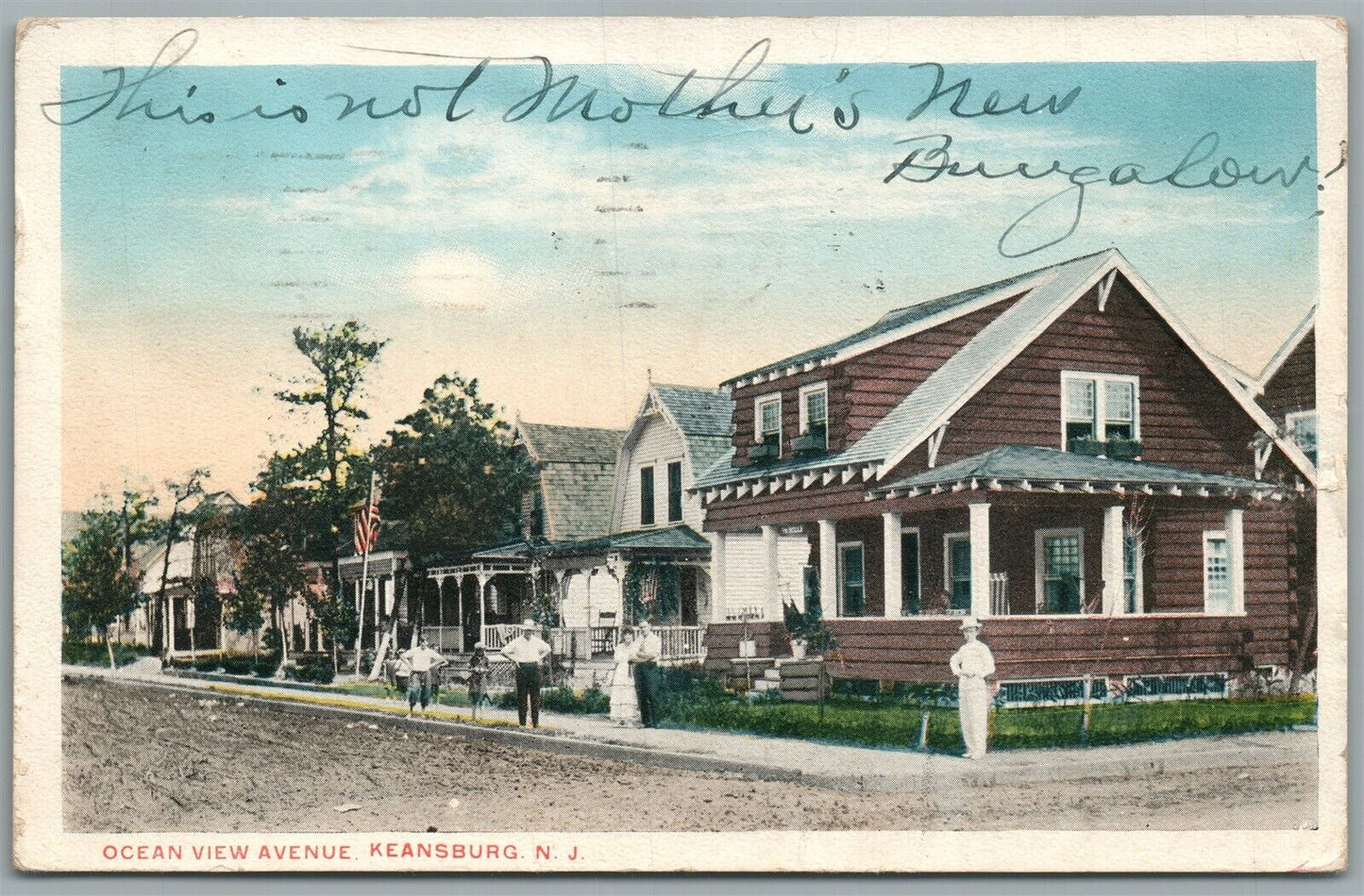 KEANSBURG NJ OCEAN VIEW AVENUE ANTIQUE POSTCARD