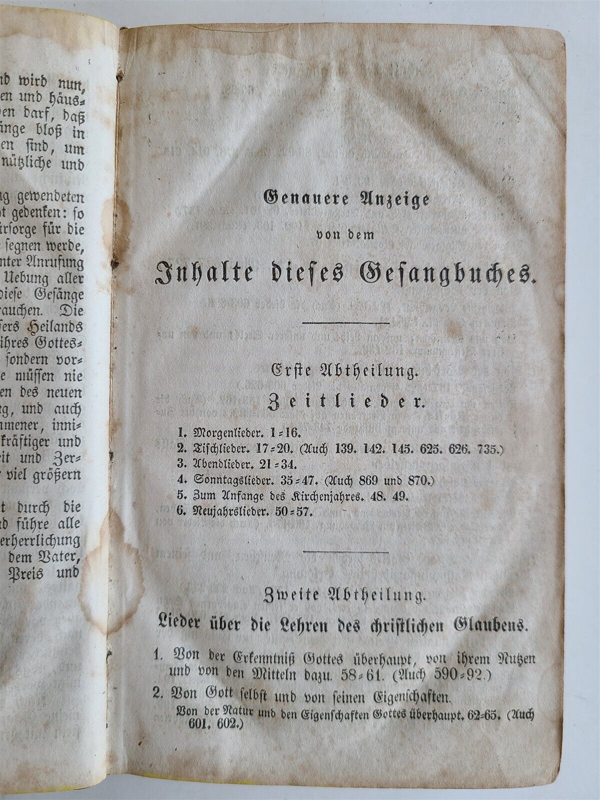 1840s GERMAN HYMNAL SONG BOOK antique ALLGEMEINES GESANGBUCH