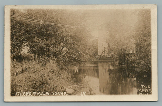 CEDAR FALLS IA THE MINER MILL ANTIQUE REAL PHOTO POSTCARD RPPC