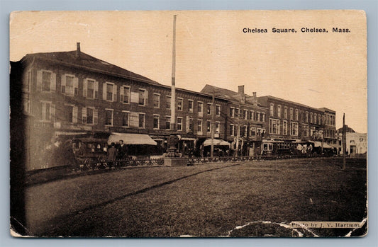 CHELSEA SQUARE MA 1926 ANTIQUE POSTCARD