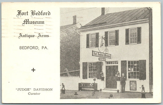 BEDFORD PA FORT BEDFORD MUSEUM 1952 VINTAGE POSTCARD
