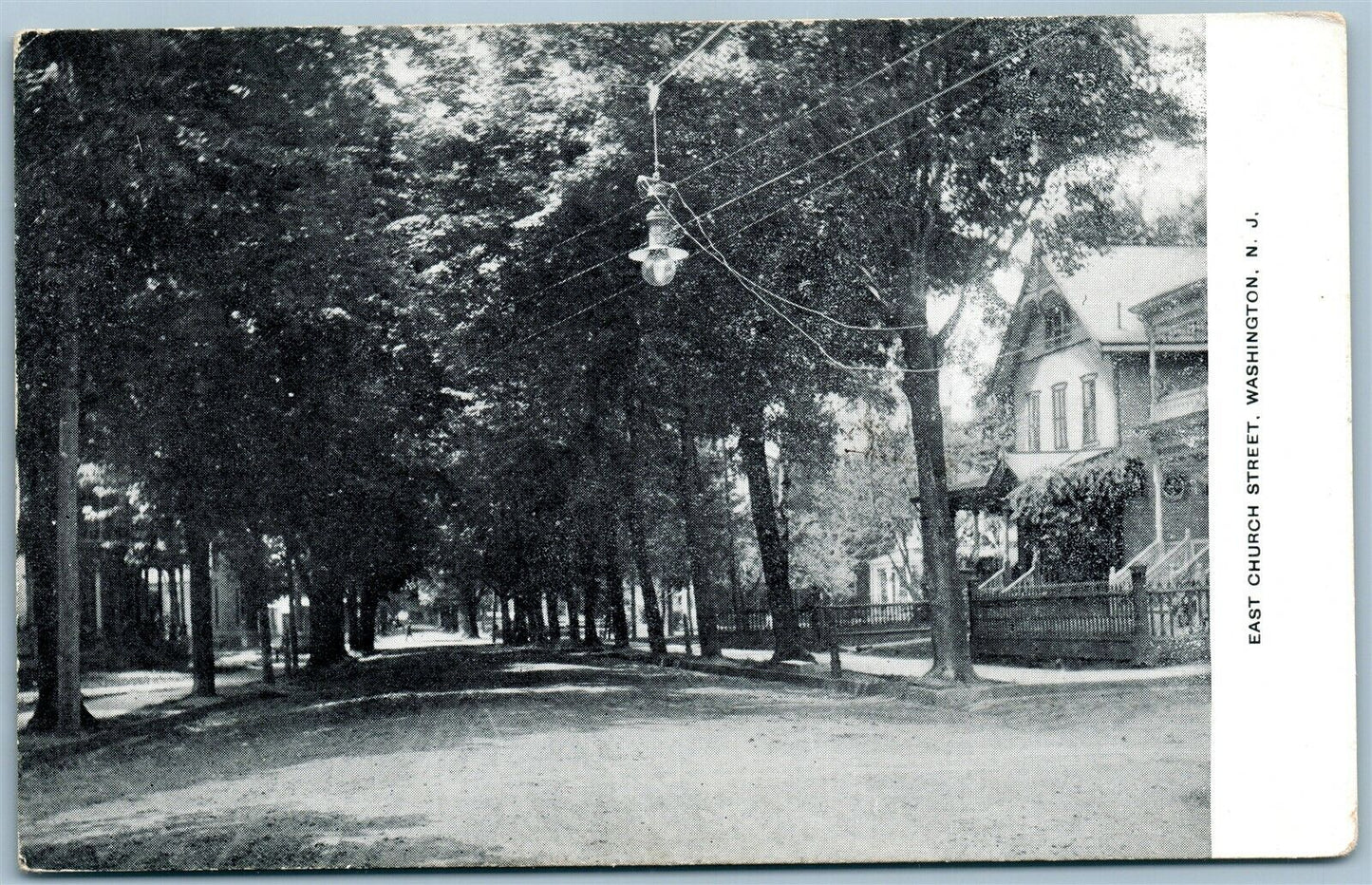 WASHINGTON NJ EAST CHURCH STREET 1914 ANTIQUE POSTCARD