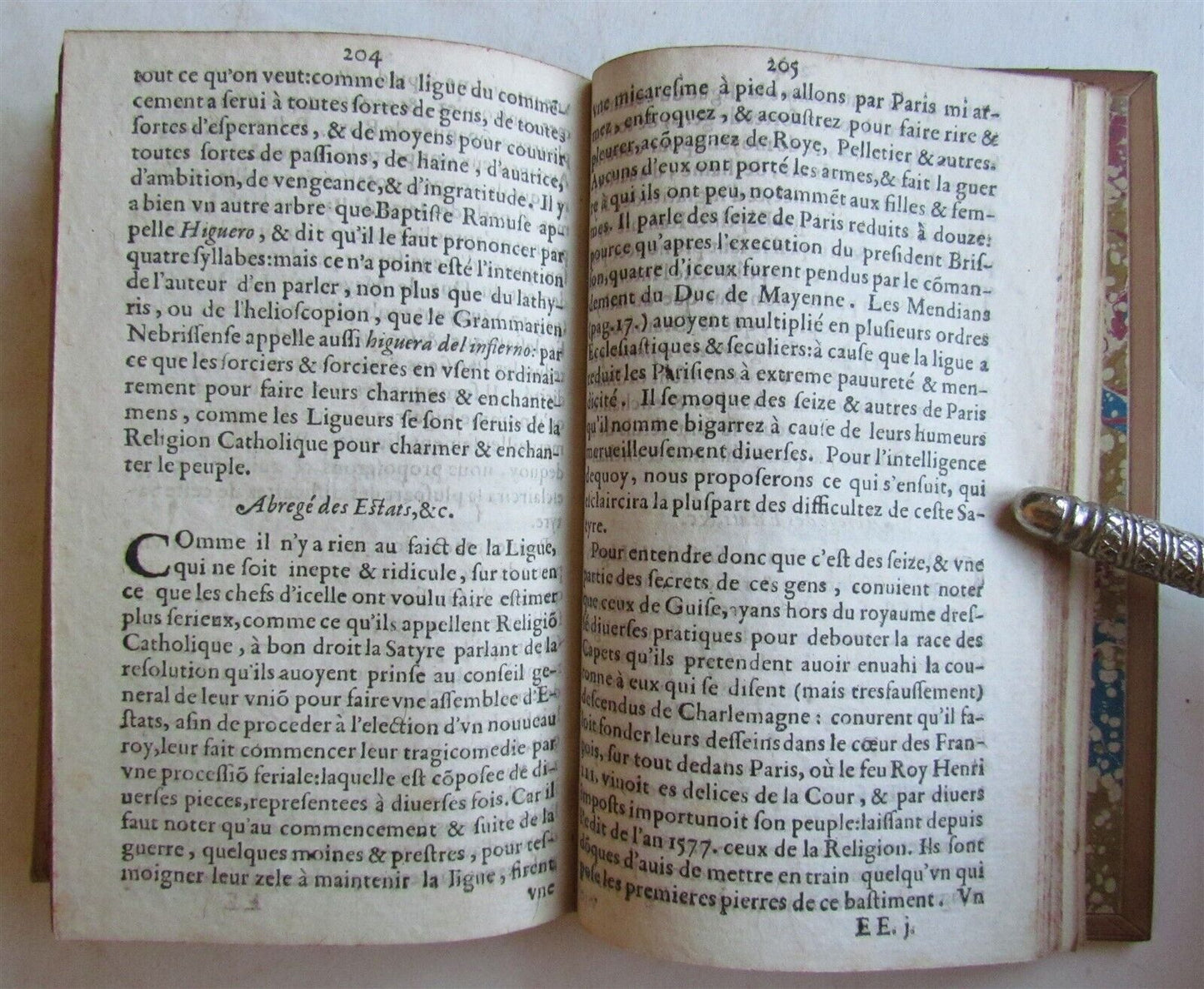 1595 SATYRE MENIPPEE DE LA VERTU DU CATHOLICON D'ESPAGNE antique SATIRICAL WORK