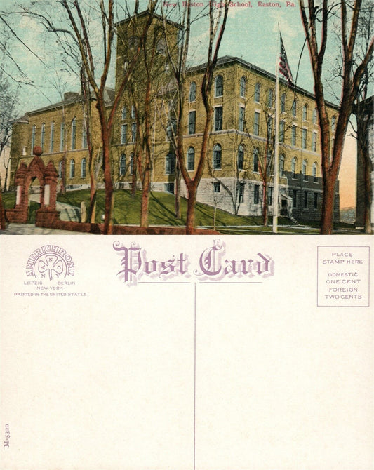 EASTON PA HIGH SCHOOL ANTIQUE POSTCARD
