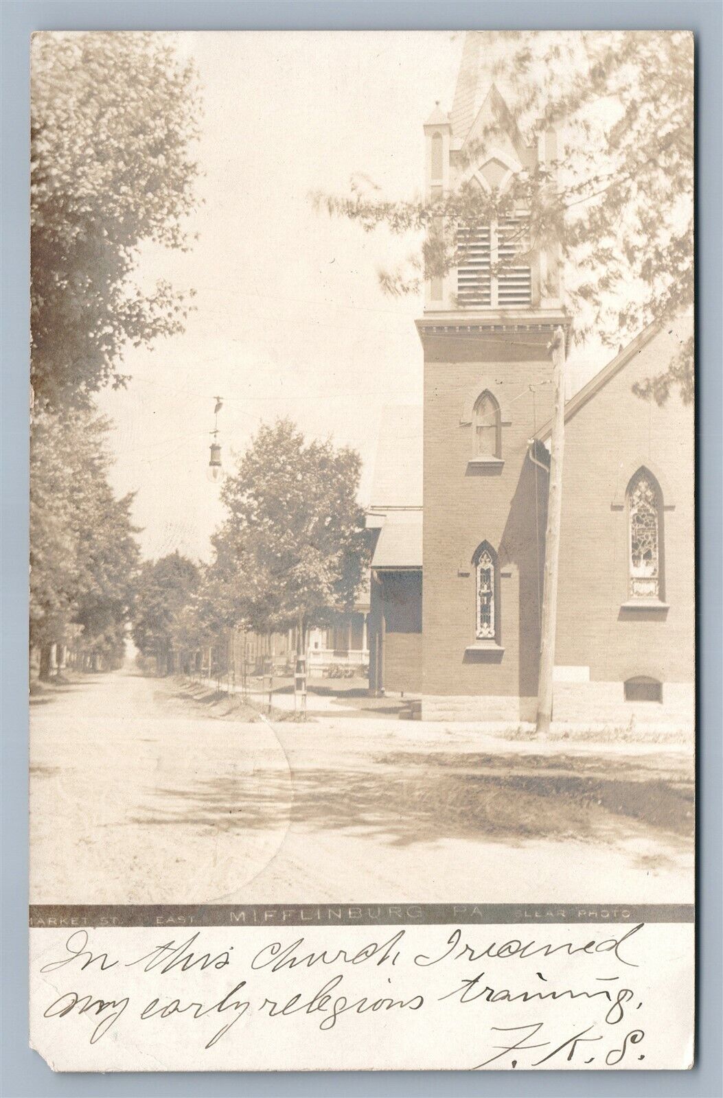 MIFFLINBURG PA MARKET STREET EAST ANTIQUE REAL PHOTO POSTCARD RPPC