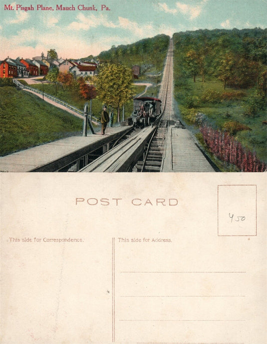 MAUCH CHUNK PA MT.PISGAH PLANE ANTIQUE POSTCARD