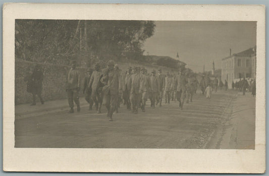 WWI SOLDIERS IN FRANCE ANTIQUE REAL PHOTO POSTCARD RPPC