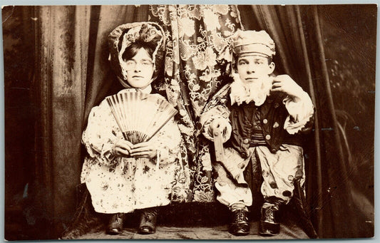LILLIPUTIANS GOODWIN MIDGETS ANTIQUE REAL PHOTO POSTCARD RPPC
