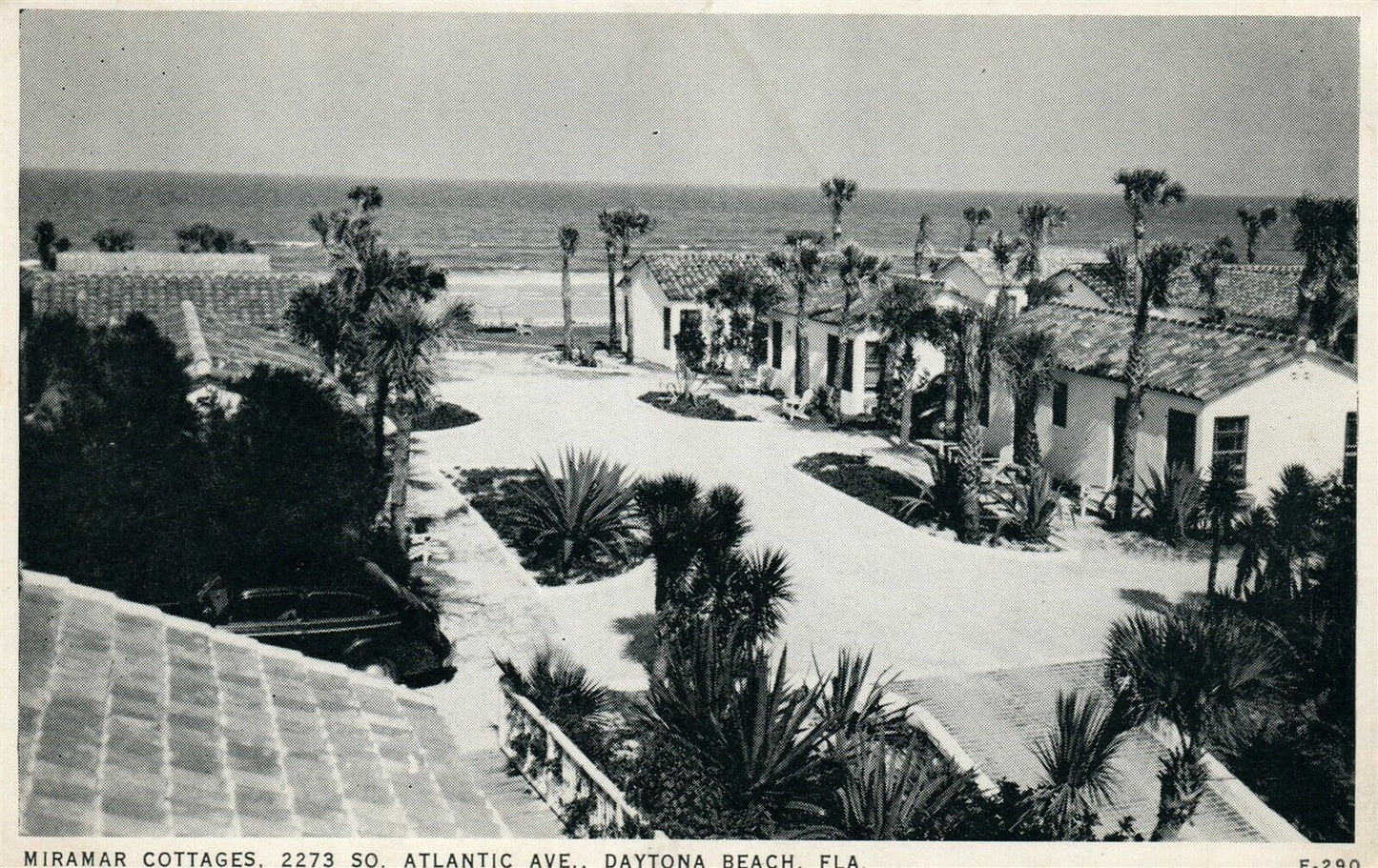 DAYTONA BEACH FL MIRAMAR COTTAGES ATLANTIC AVENUE VINTAGE POSTCARD