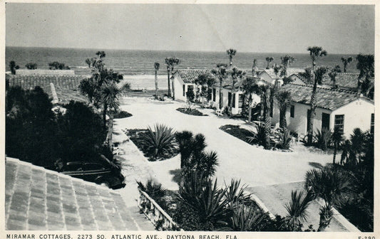 DAYTONA BEACH FL MIRAMAR COTTAGES ATLANTIC AVENUE VINTAGE POSTCARD