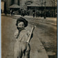 BOY SMOKING PIPE ANTIQUE PHOTOMONTAGE REAL PHOTO POSTCARD RPPC HARROGATE UK