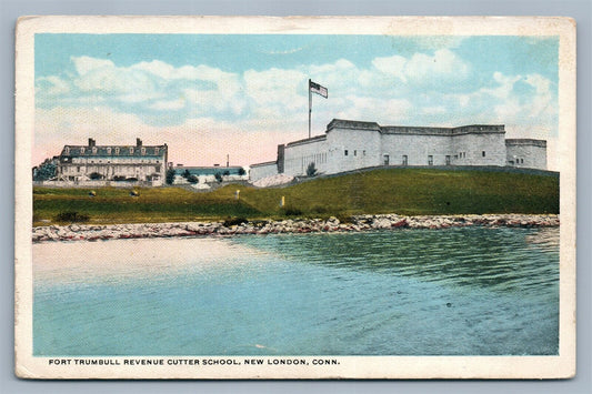 NEW LONDON CT FORT TRUMBULL REVENUE CUTTER SCHOOL 1923 ANTIQUE POSTCARD