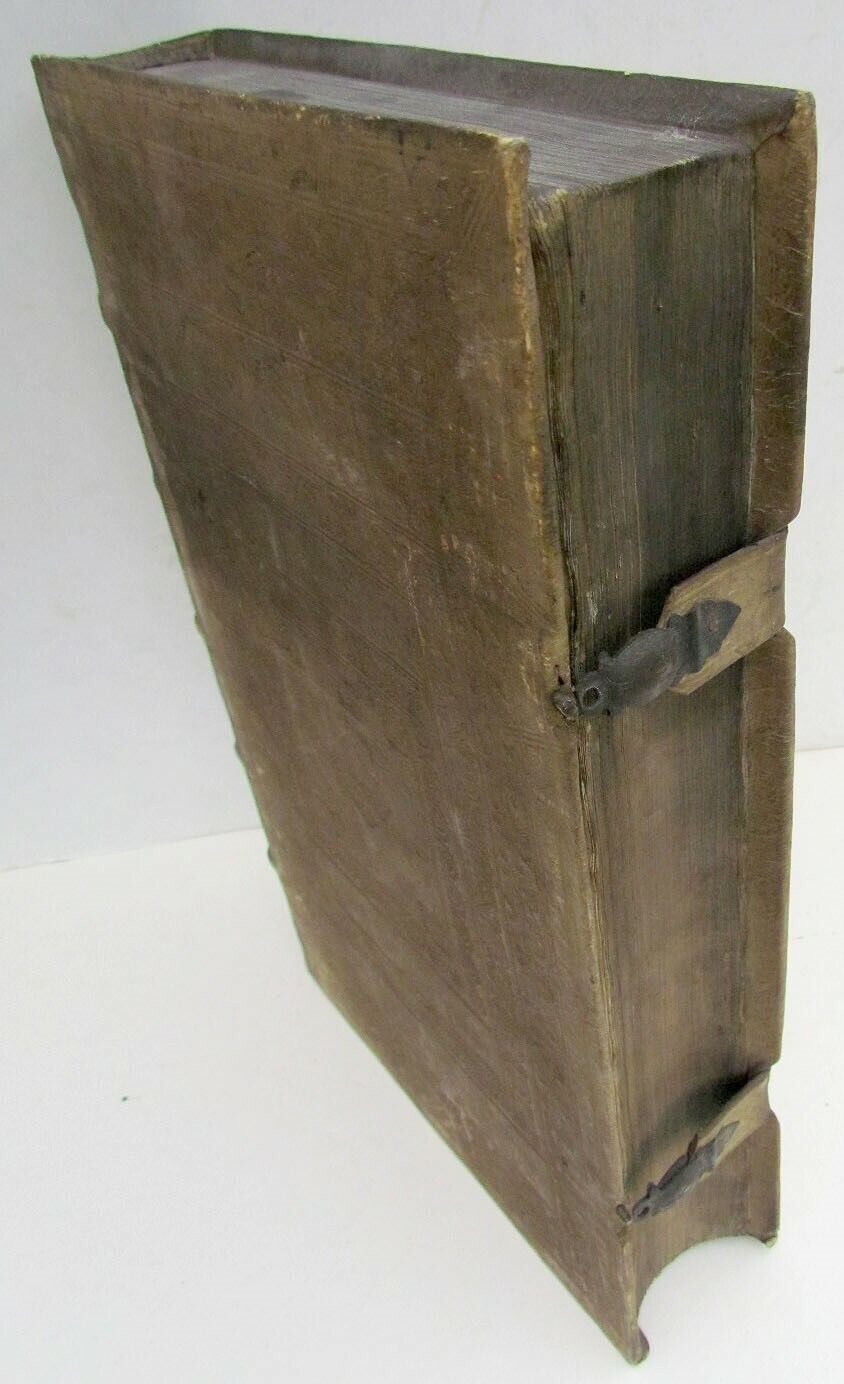 1691 BLIND-STAMPED PIGSKIN OVER WOODEN BOARDS FOLIO ANNALES ECCLESIASTICI Vol.16