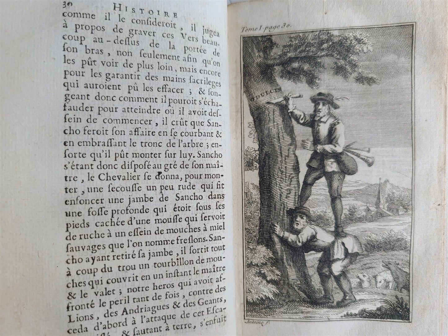 1722-1726 DON QUICHOTTE DE LA MANCHE by CERVANTES 6 VOLUMES antique ILLUSTRATED