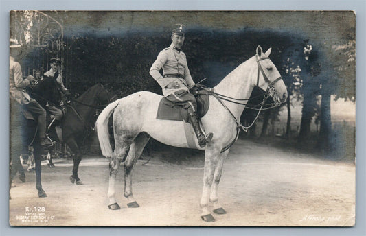 GERMAN KRONPRINZ ON HORSE ANTIQUE REAL PHOTO POSTCARD RPPC