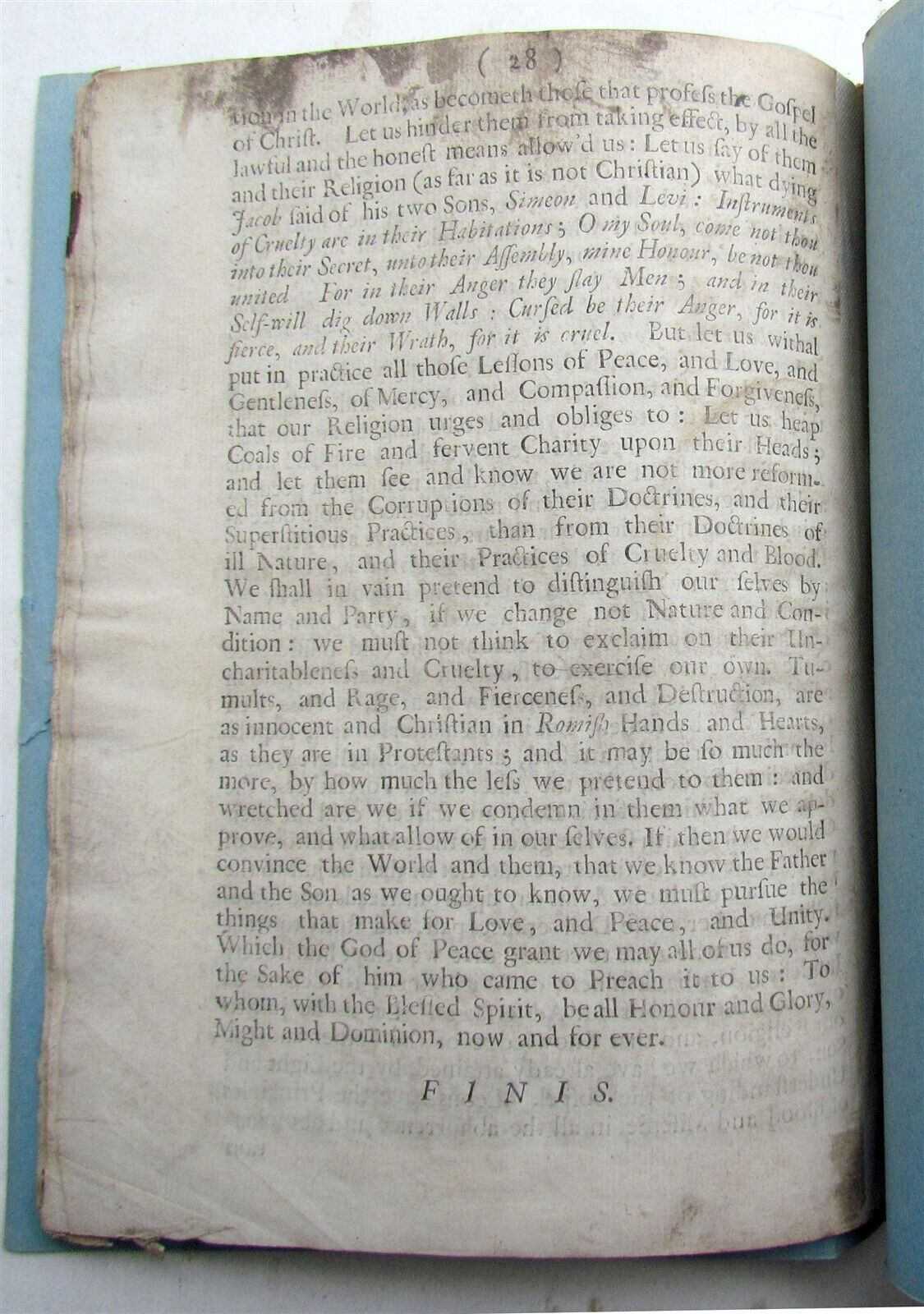 1691 Mr. FLEETWOOD SERMON PREACHED before HOUSE of COMMONS antique in ENGLISH