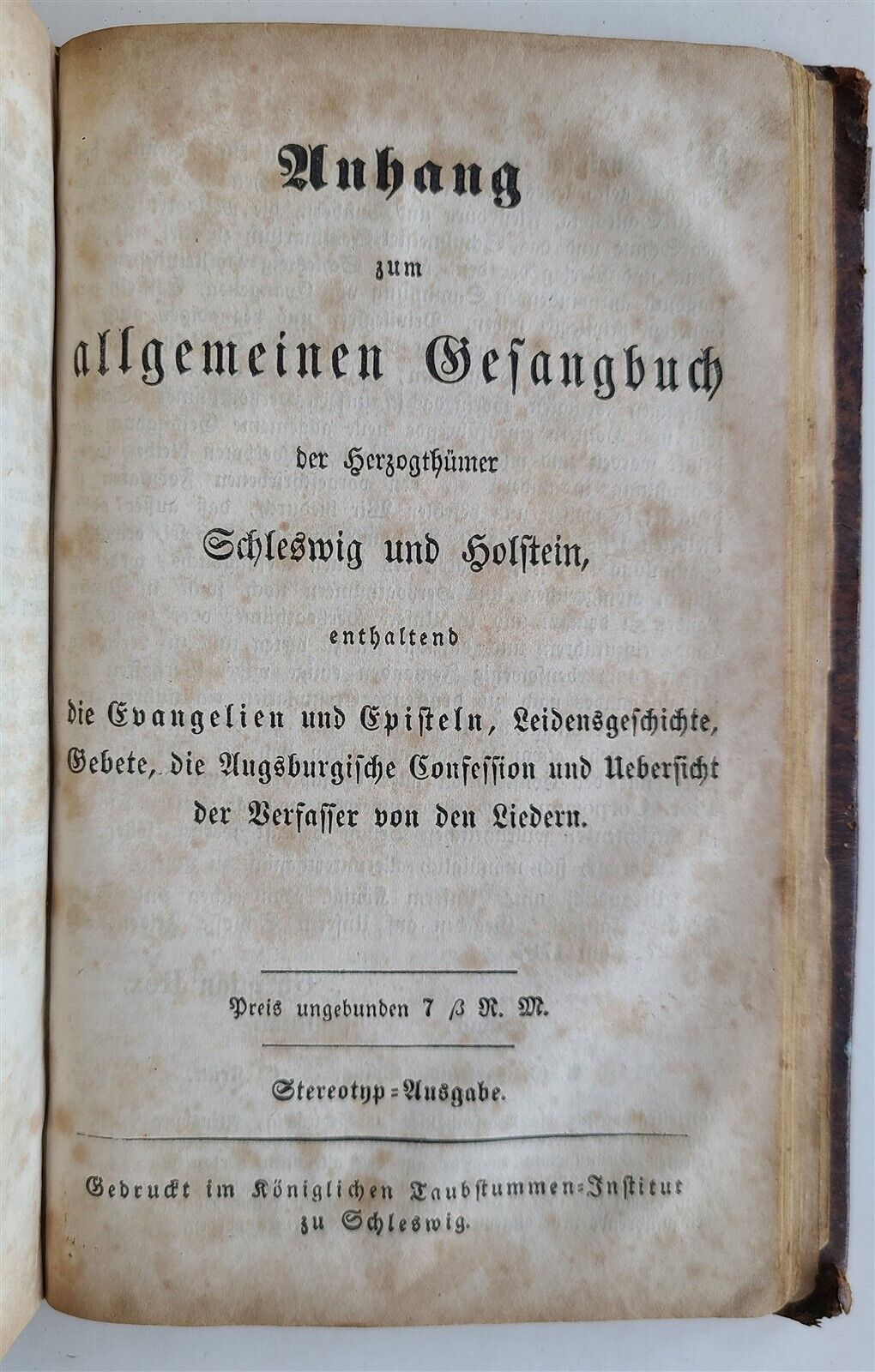 1840s GERMAN HYMNAL SONG BOOK antique ALLGEMEINES GESANGBUCH