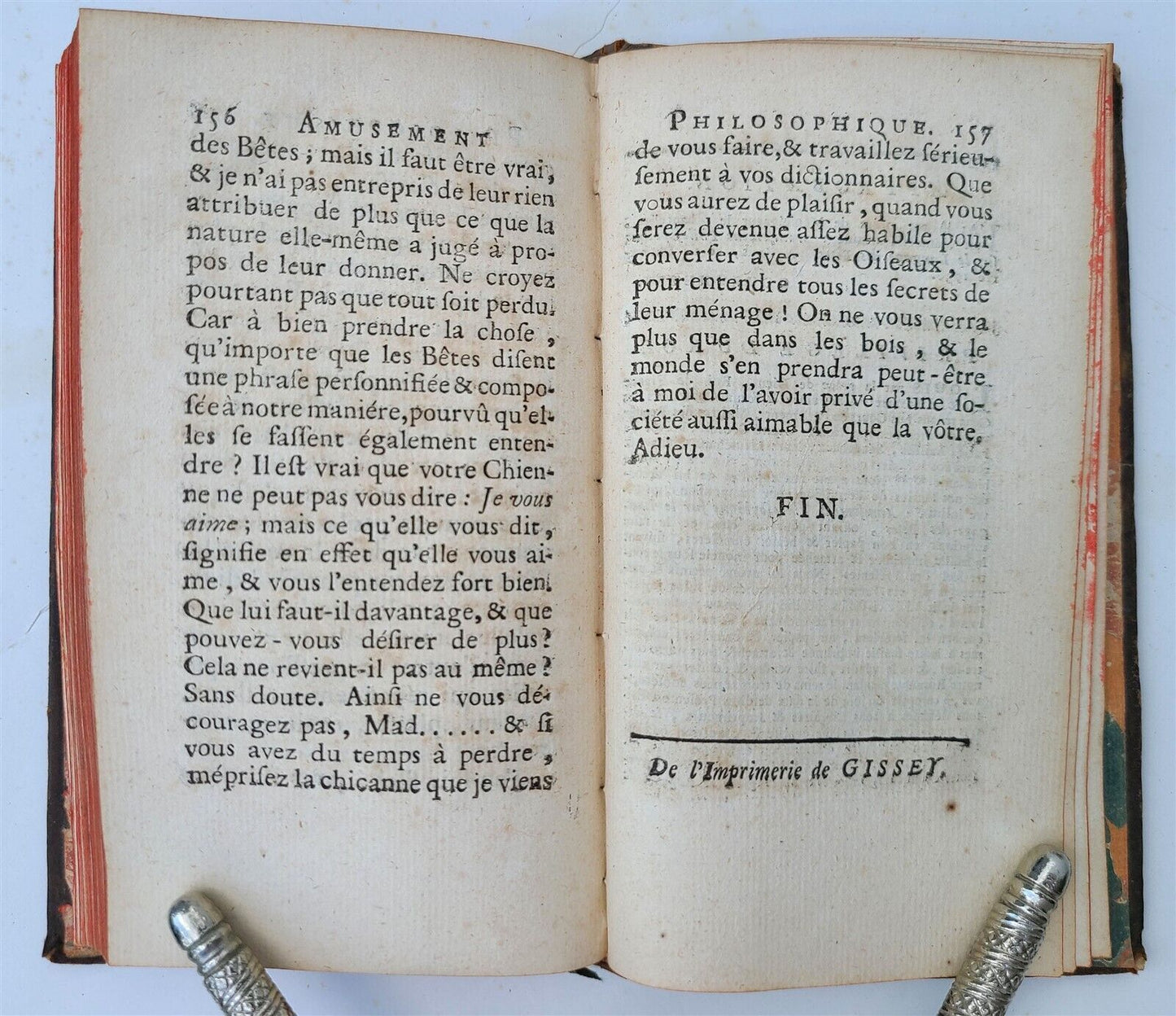 1739 Philosophical amusement on the language of beasts antique in French