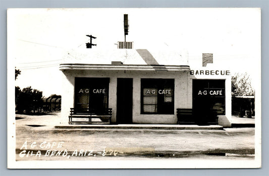 GILA BEND AZ AG CAFE VINTAGE REAL PHOTO POSTCARD RPPC