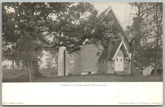 LOWER HILLTOWN BUCKS COUNTY PA BAPTIST CHURCH UNDIVIDED ANTIQUE POSTCARD