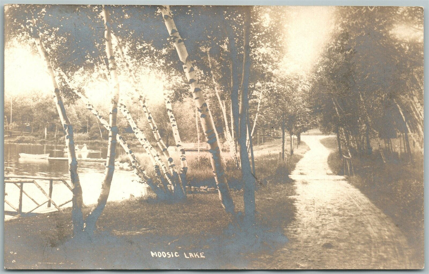 MOOSIC LAKE PA ANTIQUE REAL PHOTO POSTCARD RPPC