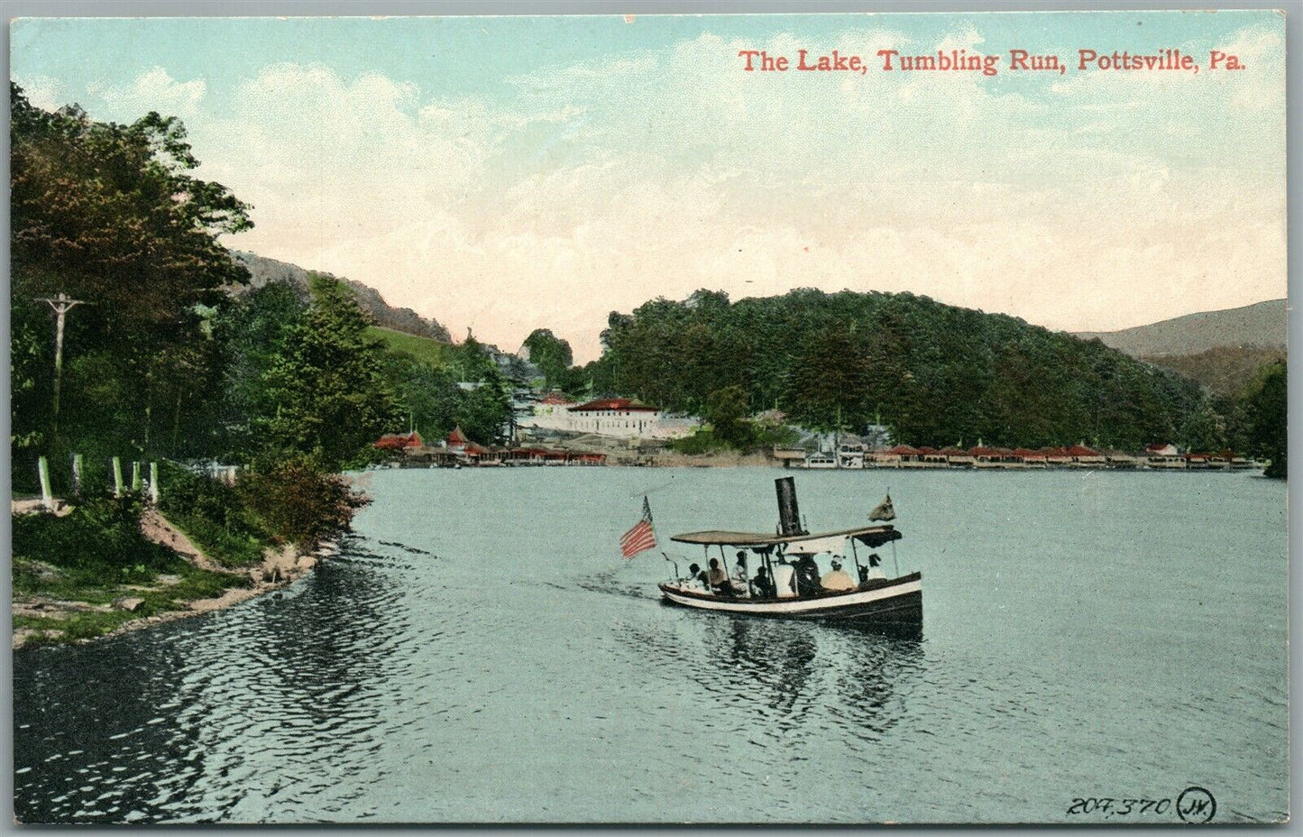 POTTSVILLE PA THE LAKE THUMBLING RUN ANTIQUE POSTCARD
