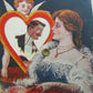 MECHANICAL CUPID MIRROR RARE ANTIQUE POSTCARD CHANGING MEN CHOICE