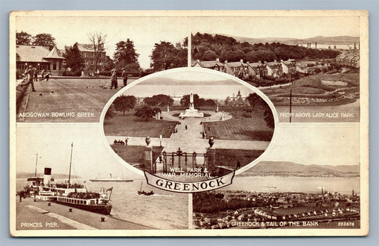 SCOTLAND UK GREENOCK VIEWS ANTIQUE POSTCARD