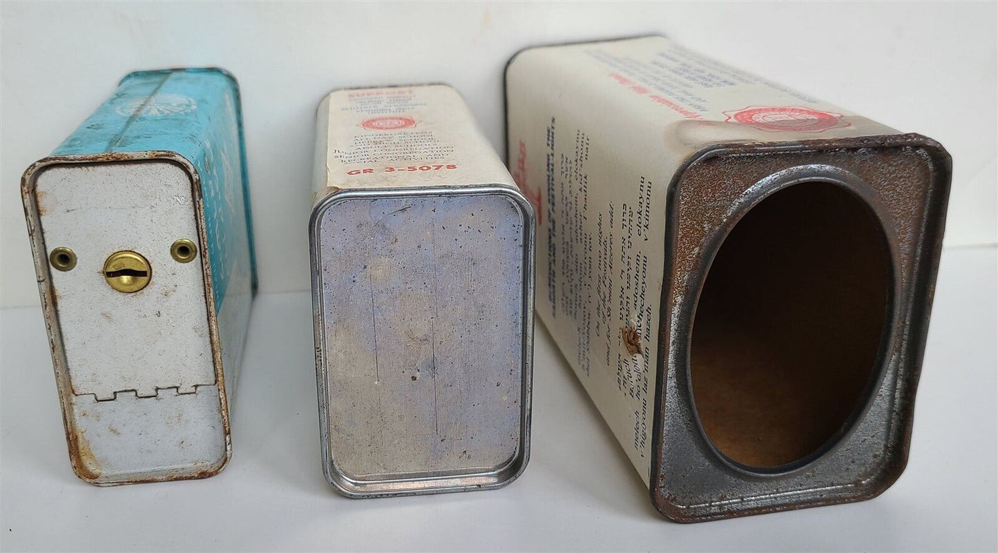 LOT of 3 VINTAGE JEWISH TZEDAKAH donation BOXES JUDAICA made in USA AMERICANA