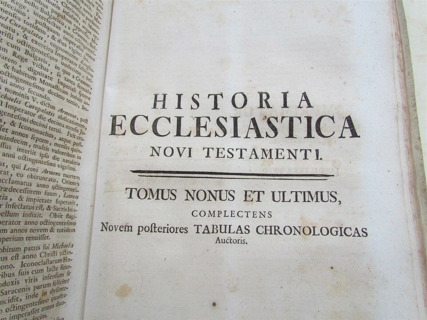 1731 VELLUM BINDING FOLIO HISTORIA ECCLESIASTICA antique by Graveson Ignatius