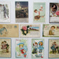 VALENTINE LOT OF 11 ANTIQUE POSTCARDS WWI ERA