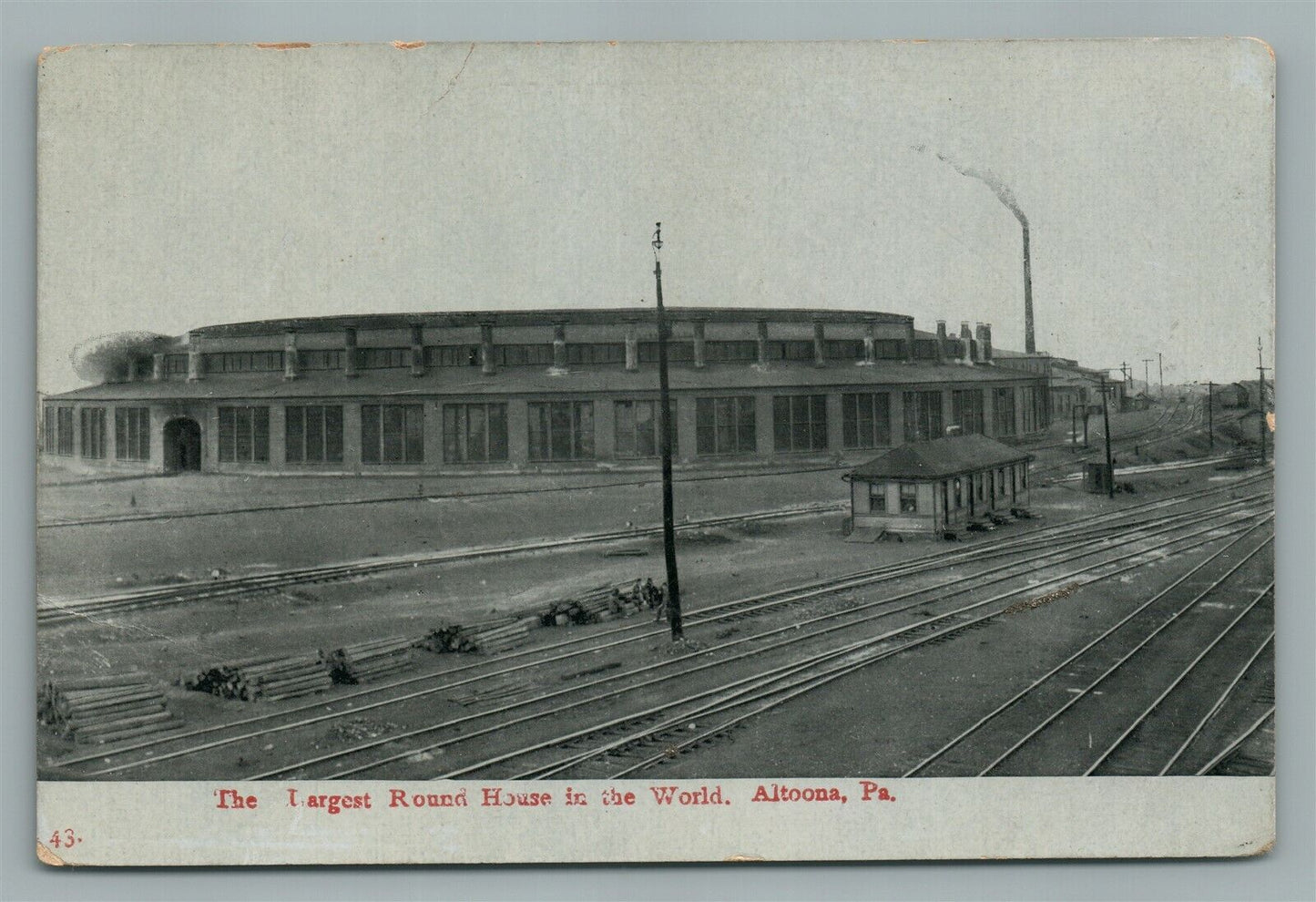 ALTOONA PA ROUND HOUSE ANTIQUE POSTCARD RAILROAD RAILWAY