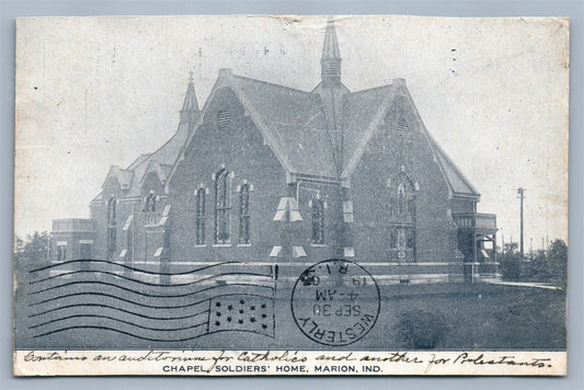 MARION IND CHAPEL SOLDIERS' HOME ANTIQUE POSTCARD