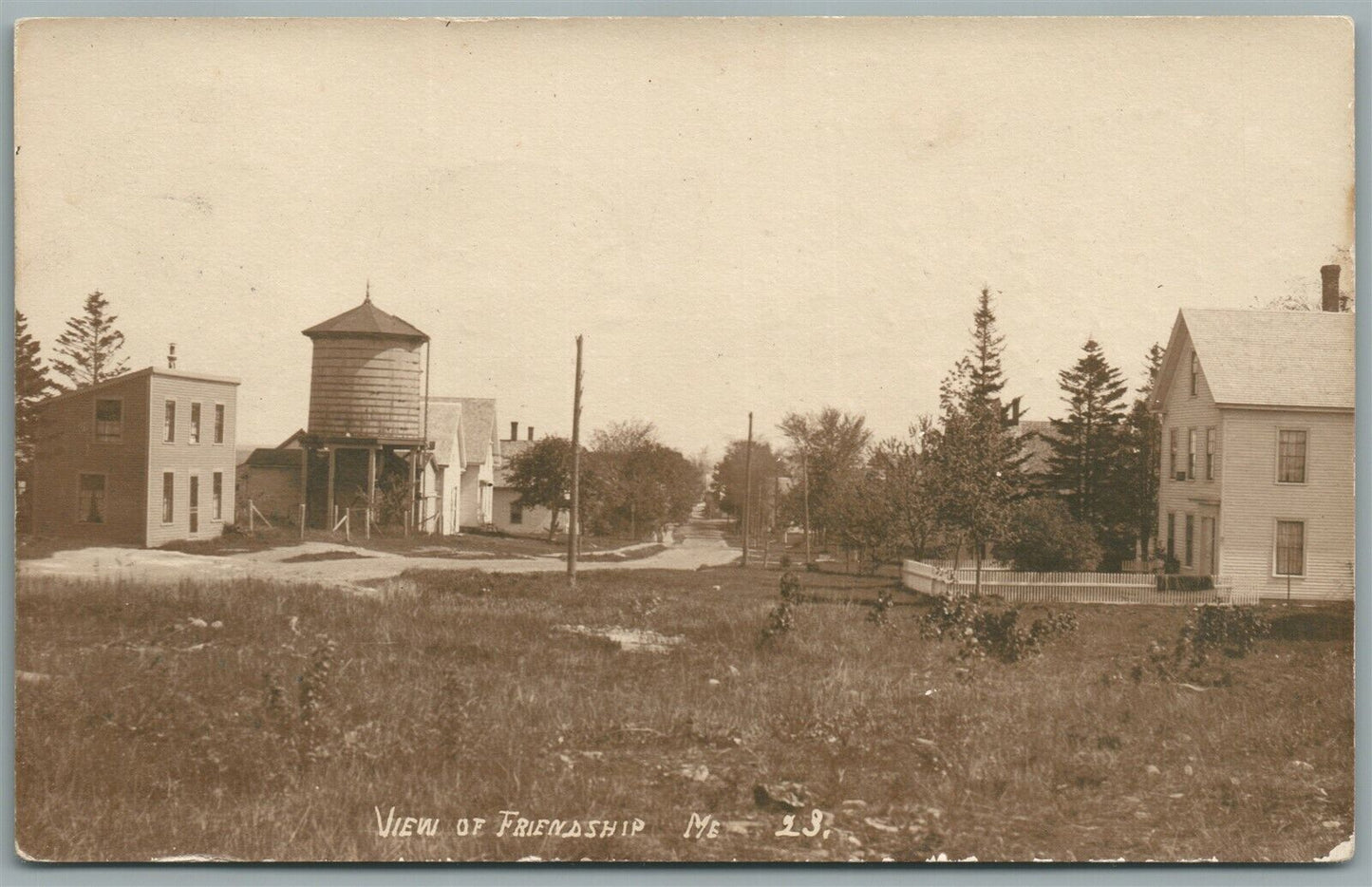 FRIENDSHIP ME STREET SCENE ANTIQUE REAL PHOTO POSTCARD RPPC