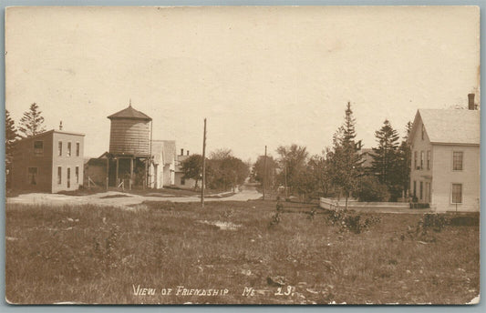 FRIENDSHIP ME STREET SCENE ANTIQUE REAL PHOTO POSTCARD RPPC