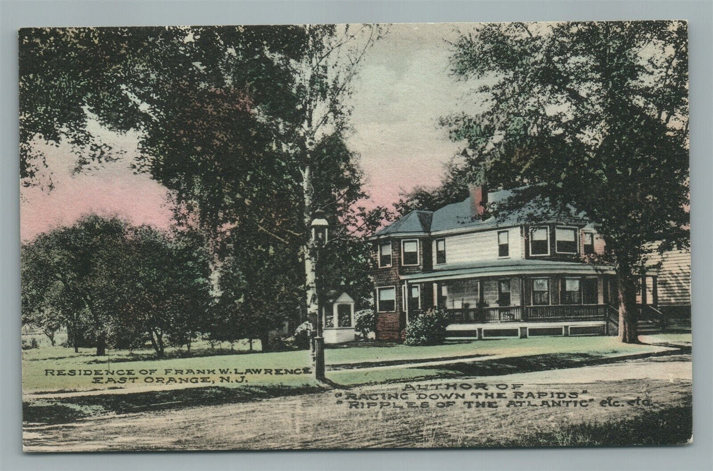 EAST ORANGE NJ RESIDENCE OF FRANK LAWRENCE ANTIQUE POSTCARD