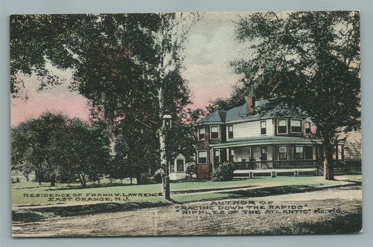 EAST ORANGE NJ RESIDENCE OF FRANK LAWRENCE ANTIQUE POSTCARD