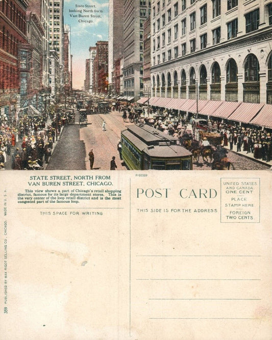 CHICAGO IL STATE STREET ANTIQUE POSTCARD