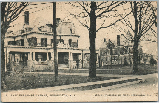 PENNINGTON NJ EAST DELAWARE AVENUE ANTIQUE POSTCARD