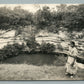 MEXICO CHICHEN ITZA MAYALAND LODGE SACRED WELL VINTAGE REAL PHOTO POSTCARD RPPC