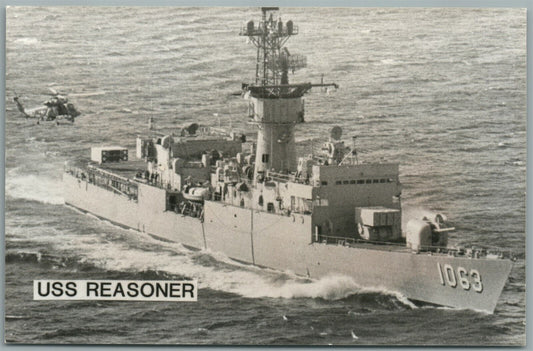 MILITARY SHIP USS REASONER VINTAGE REAL PHOTO POSTCARD RPPC